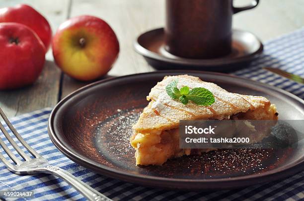 Slice Of Homemade Apple Pie Stock Photo - Download Image Now - Apple - Fruit, Apple Pie, Baked Pastry Item