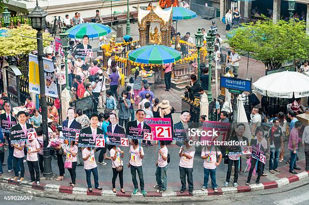 Political Rally In Bangkok Thailand Stock Photo - Download Image Now - Protest, Thailand, 20-24 Years