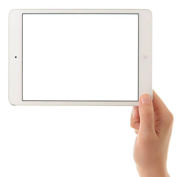 vide blanc écran de l'ipad mini - ipad mini white smart phone concepts photos et images de collection