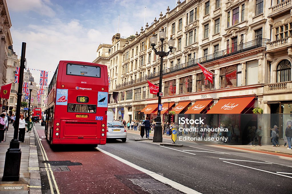 Regent Street, London, GB - Lizenzfrei Britische Flagge Stock-Foto