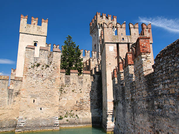 Malcesine with castle Castello Scaligero at the shore of Lake Garda - Italy.