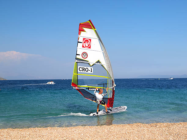 windsurfing - kiteboarding sunlight croatia dalmatia zdjęcia i obrazy z banku zdjęć