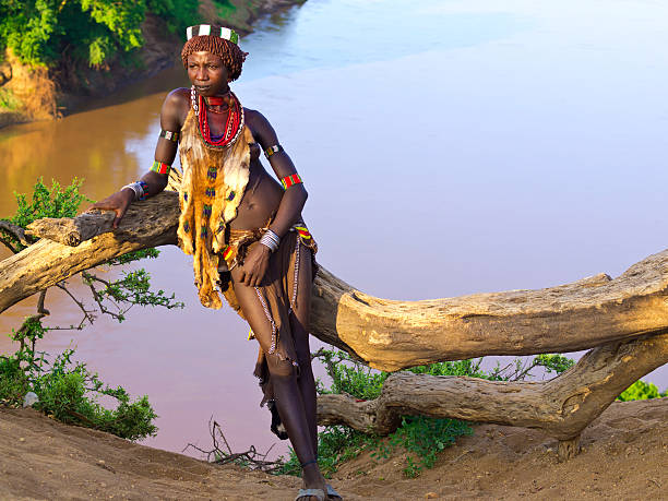 хамер на омо - karo tribe стоковые фото и изображения
