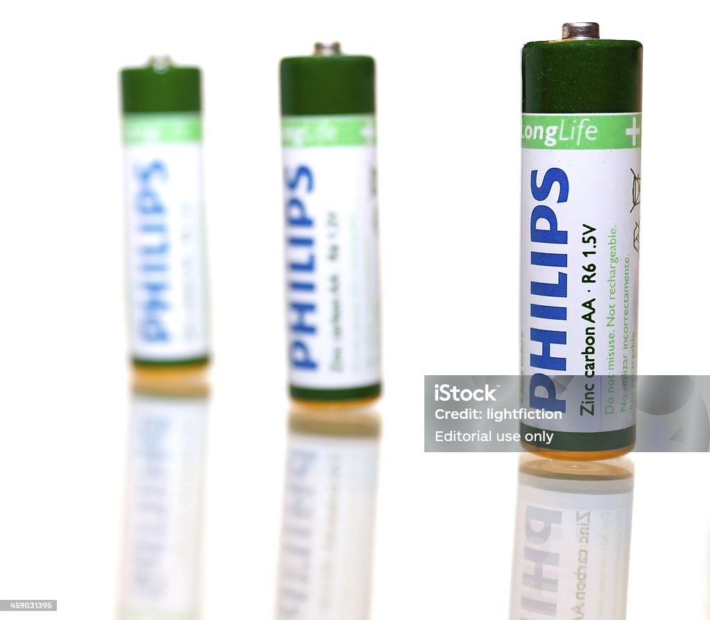 Philips zinco carbono pilhas AA - Royalty-free Pilha - Fornecimento de Energia Foto de stock