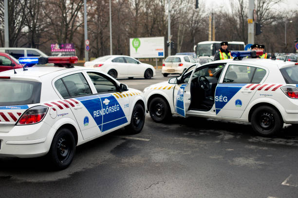 Hungarian Police 'Rendörseg' stock photo