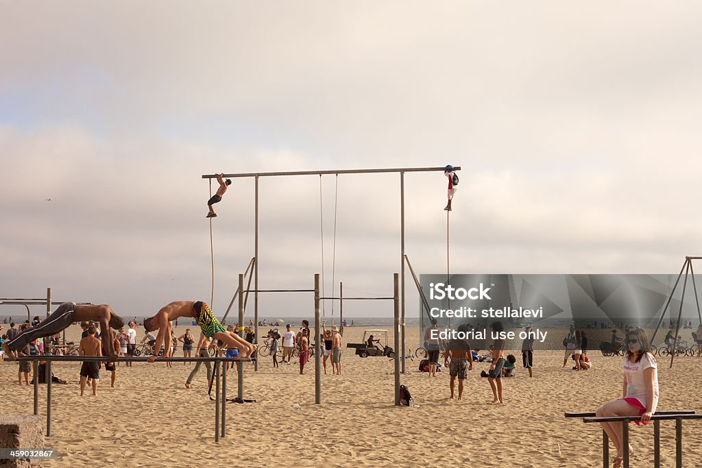 Santa Monica-oryginalny Mięsień Plaża - Zbiór zdjęć royalty-free (Bicykl)