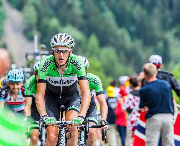 robert gesink escalada do alpe d'huez - tour de france - fotografias e filmes do acervo