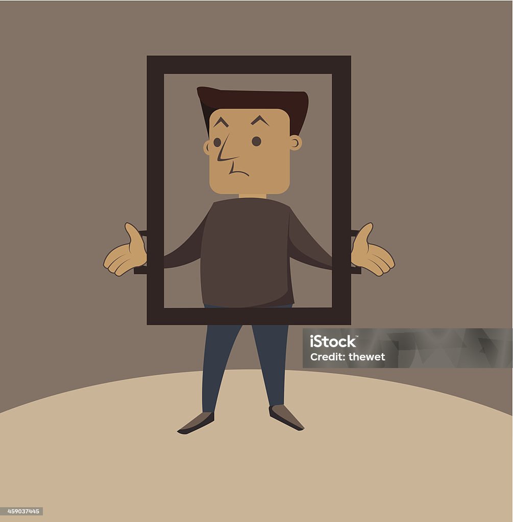 One Man A Frame Man In The Frame Stock Illustration - Download Image Now - Adult ...