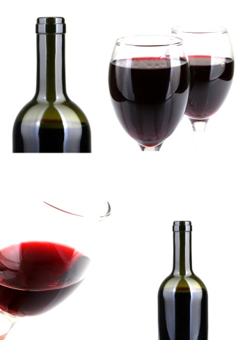 Red Wine Isolated On White
