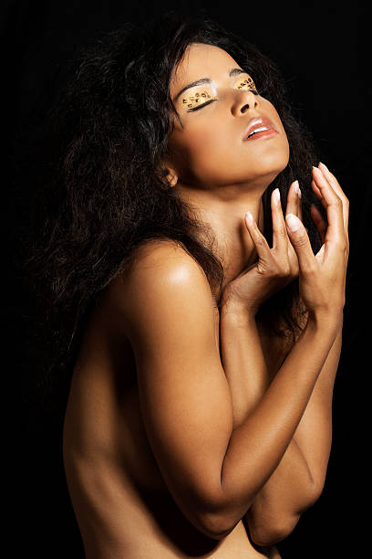 istock Attractive woman with abstract make up 459038397