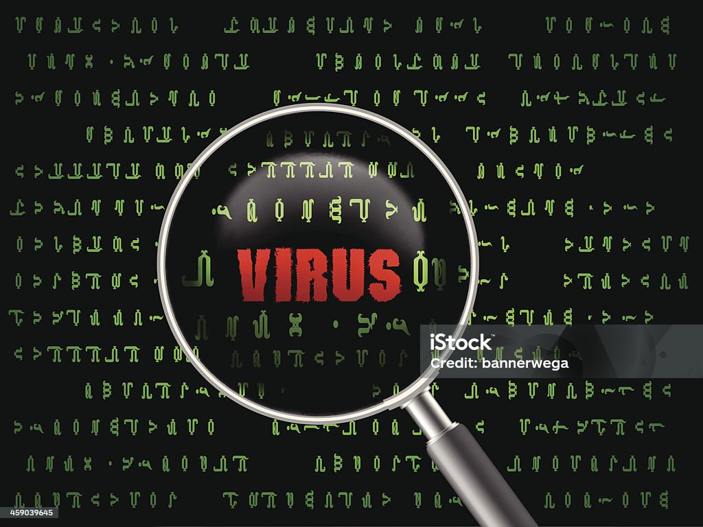 virus in Lupe - Lizenzfrei Internet Vektorgrafik