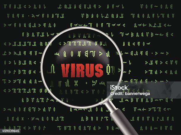 Virus In Lupe Stock Vektor Art und mehr Bilder von Internet - Internet, Medizinischer Scanner, Sicherheitsgefühl