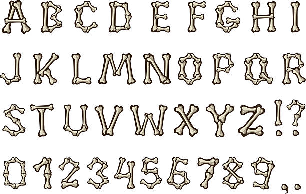 kości alfabet - kość stock illustrations