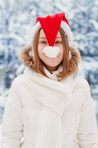 istock Woman in Cap Santa Claus 459045961