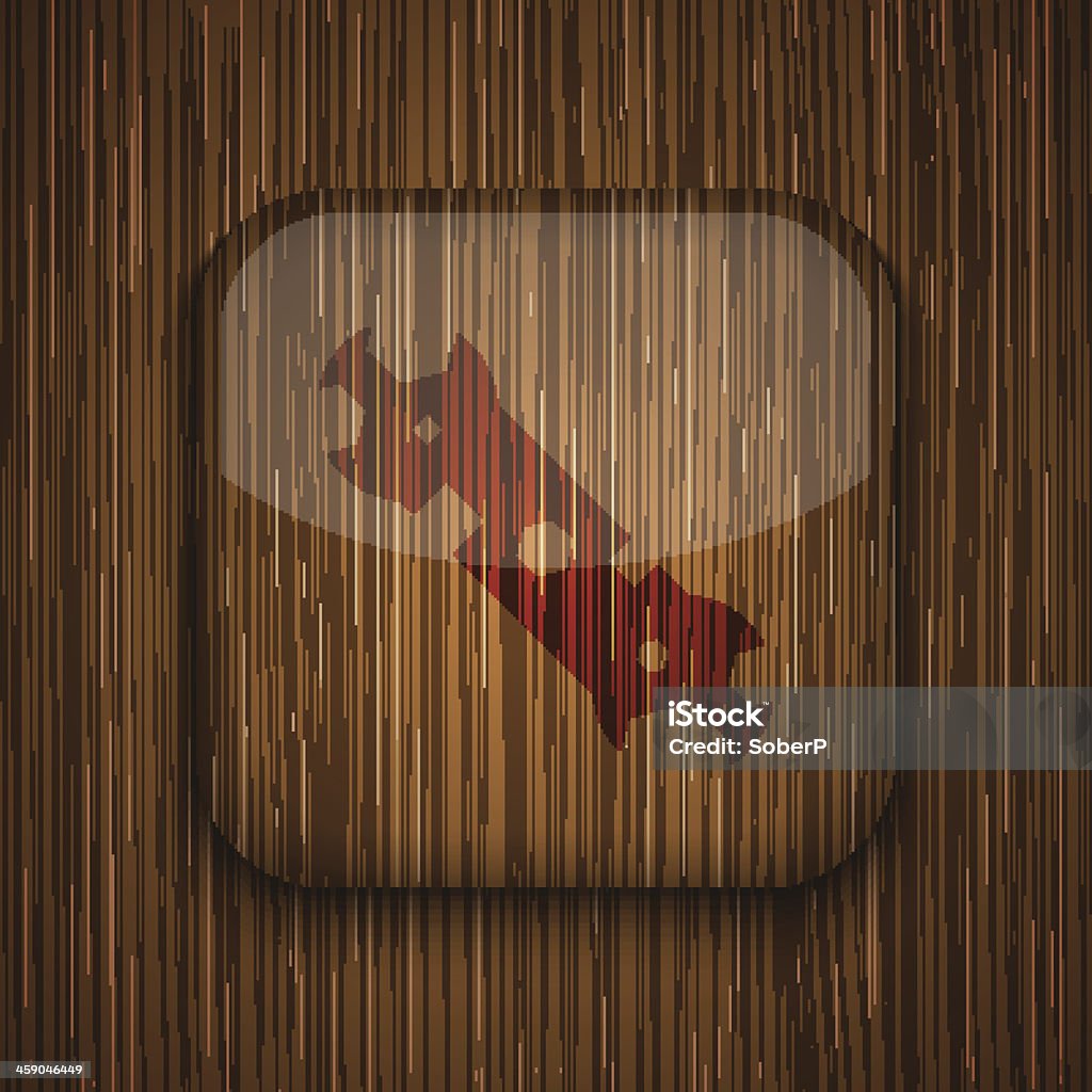 Vetor de madeira com ícone do aplicativo.  Eps10 - Vetor de Armação de Construção royalty-free