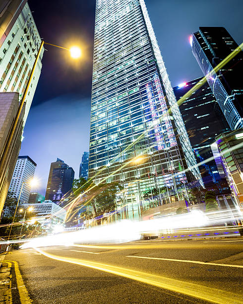 istock Fast moving cars at night 459047091