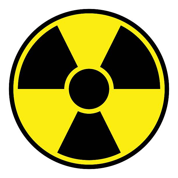 Radiation Warning Sign Round radiation warning sign on white background nuclear symbol stock pictures, royalty-free photos & images