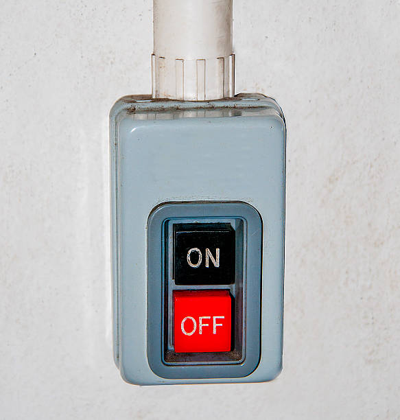 On/off switch button stock photo
