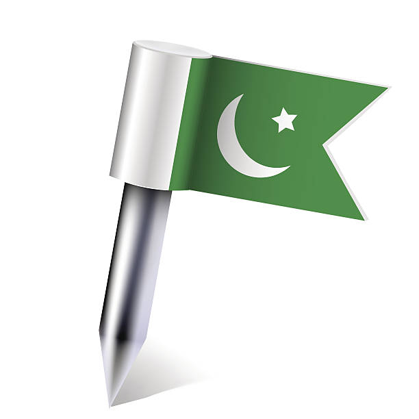 vektor-pakistanische flagge, isoliert auf weiss.  eps - 10 - all asian currencies stock-grafiken, -clipart, -cartoons und -symbole