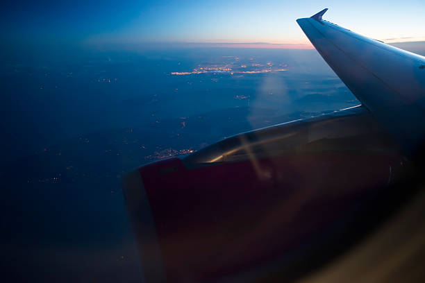 istock Night view Out Of Airplane 459052453