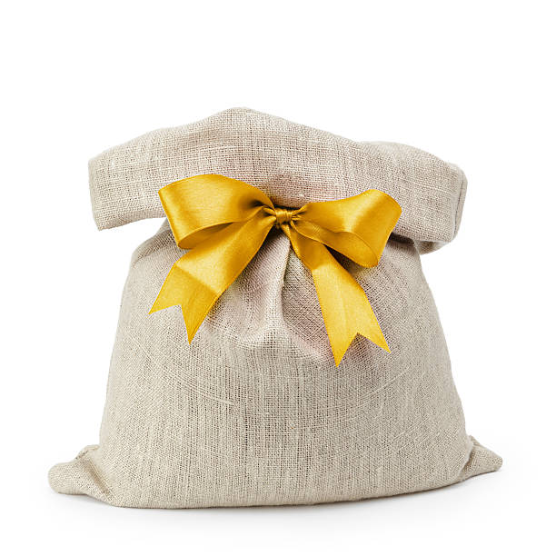 istock sack gift bag with ribbon bow 459058457