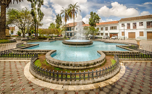 Park, Cuenca Ecuador Plaza de San Sebastian in Cuenca, Ecuador cuenca ecuador stock pictures, royalty-free photos & images