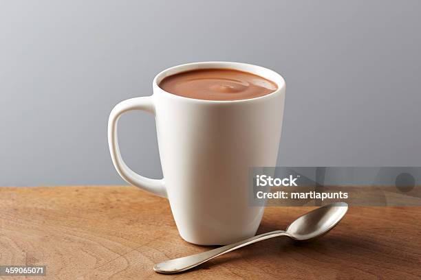 White Cup Of Hot Chocolate Stock Photo - Download Image Now - Hot Chocolate, Cup, Chocolate