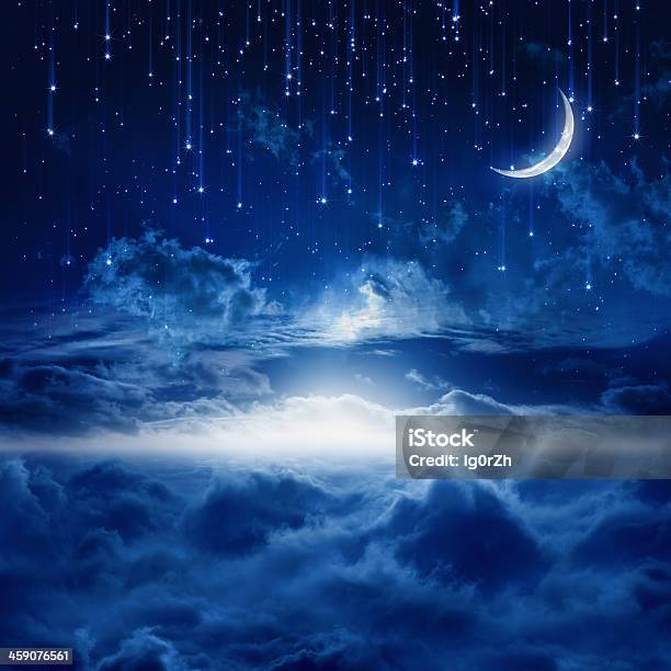 Beautiful Night Sky Stock Photo - Download Image Now - Sky, Blue, Fantasy