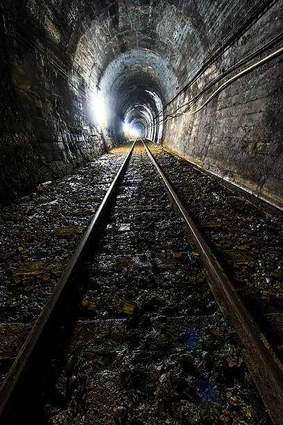 istock Light at the end of railroad tunnel. Natural lighting. 459082749