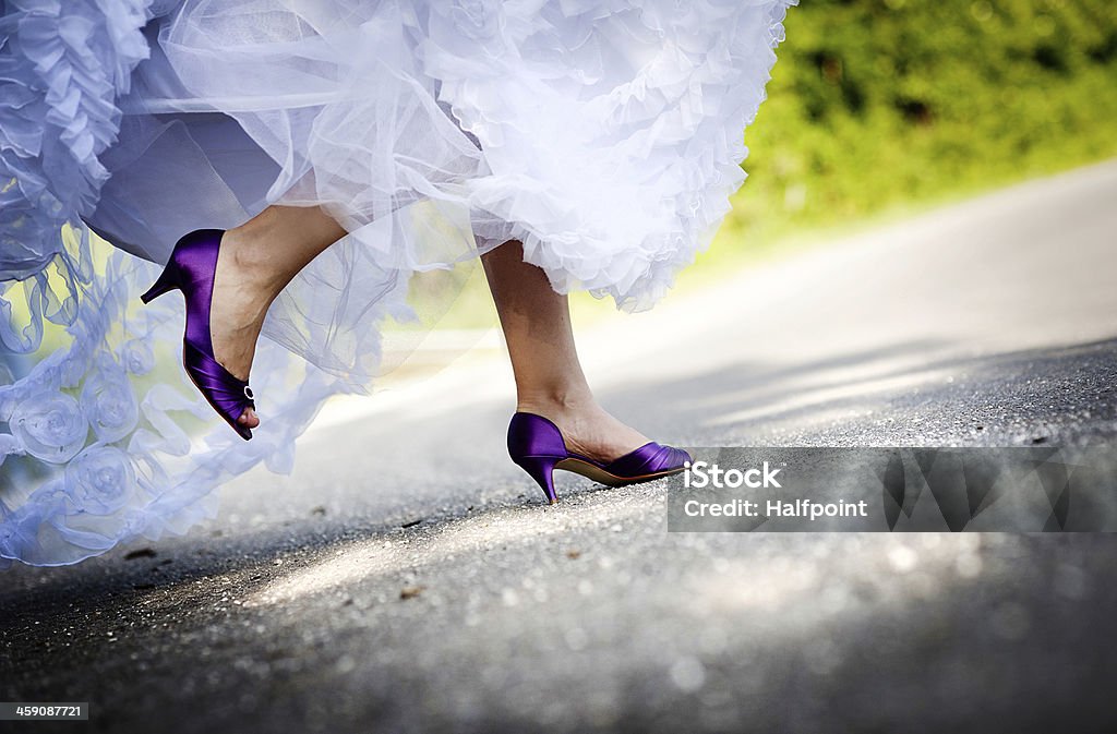 Wedding shoes Photograph of beautiful wedding shoes ready for bride Arrangement Stock Photo