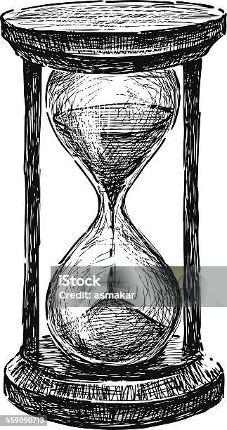 A Sketch Of An Isolated Hourglass Stock Illustration - Download Image Now - Ancient, Checking the Time, Clip Art