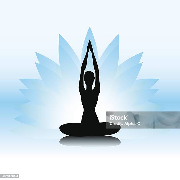 Yoga Lotus Vecteurs libres de droits et plus d'images vectorielles de Abstrait - Abstrait, Adulte, Arbre en fleurs
