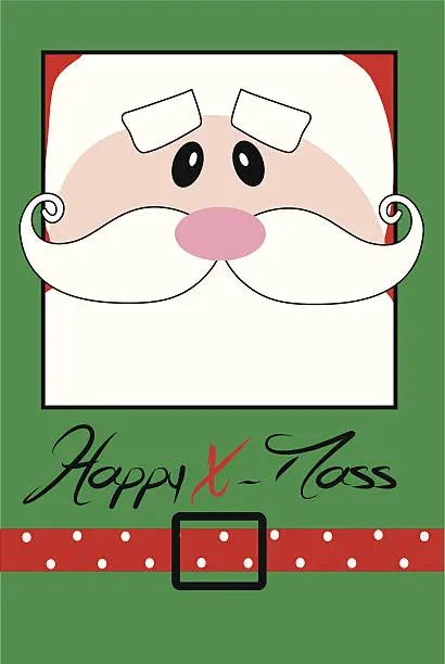 Vector illustration of Happy Christmas postcard with Santa