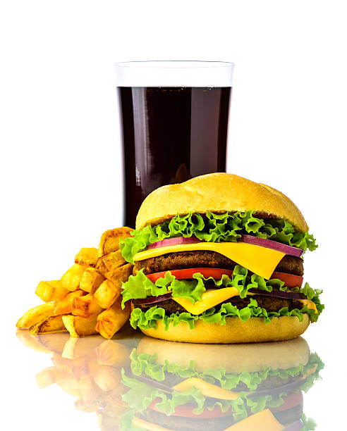 istock hamburger, french fries and drink 459094397