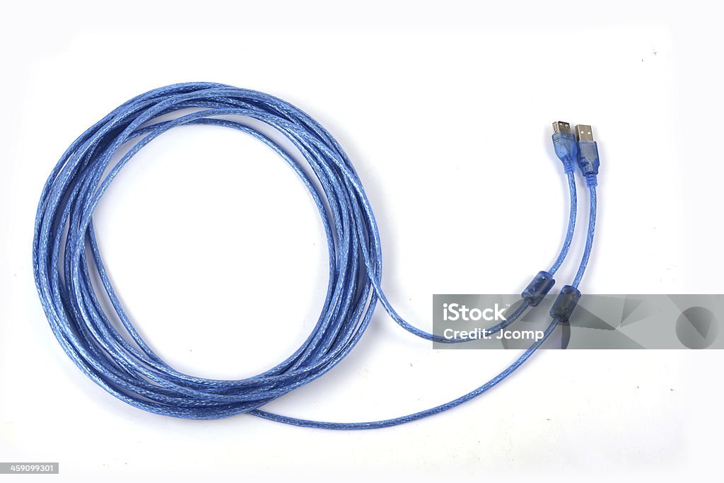 Blue USB cable isolated Abstract Stock Photo