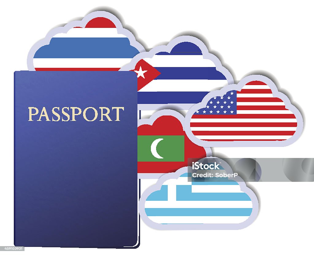 Vector concept of the passport Vector concept of the passport and countries of the world in the form of clouds. Eps10 Business stock vector