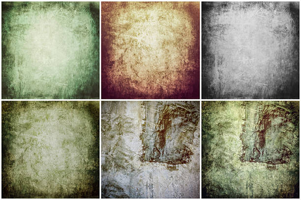 conjunto de texturas grunge fondo - senior adult aging process old backdrop fotografías e imágenes de stock