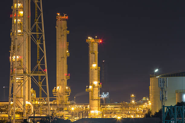 istock Refinery industrial factory in night time 459106641