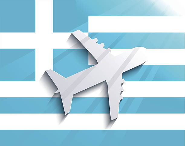 Vector flag with airplane. Vector flag with airplane. Travel background. Eps 10 georgia us state illustrations stock illustrations