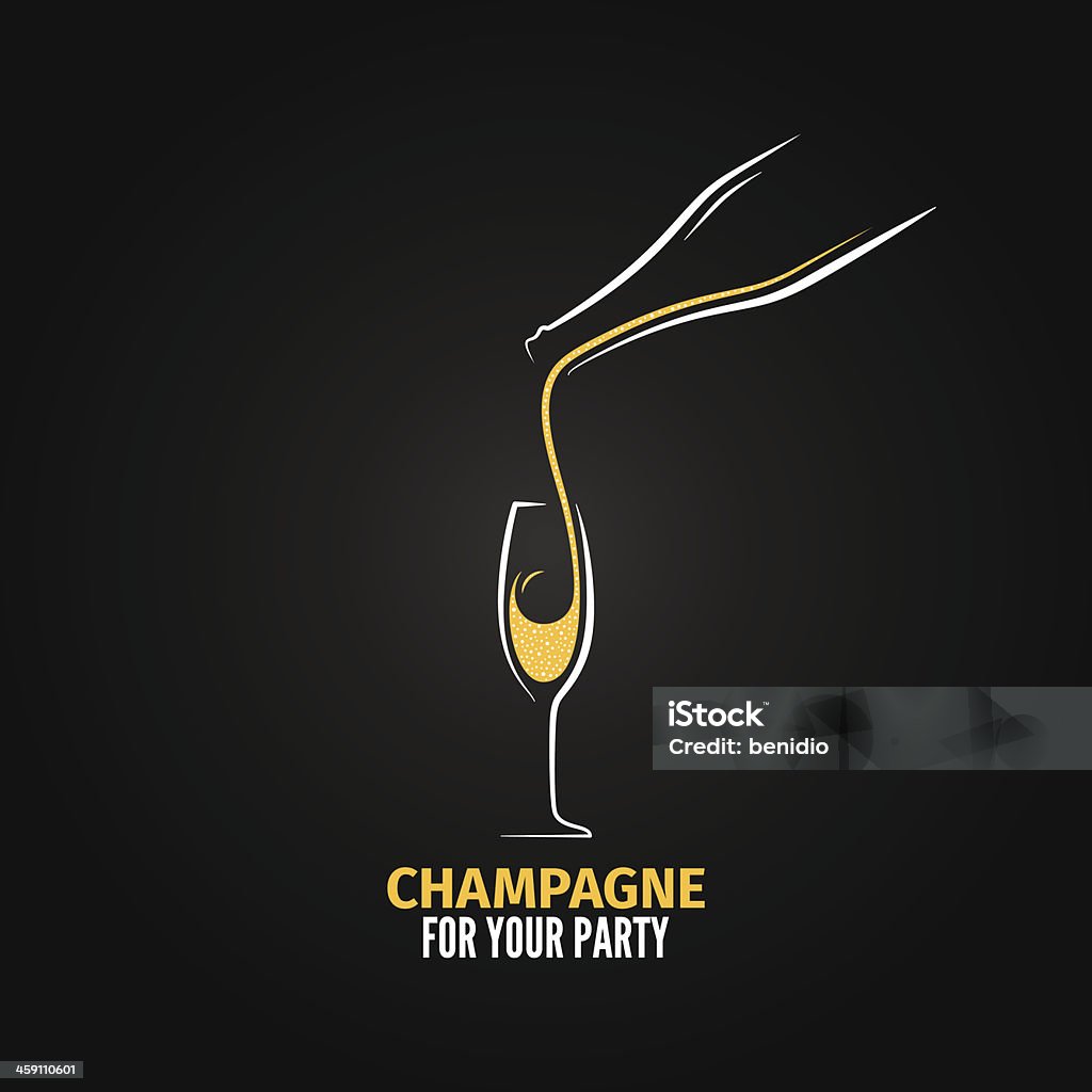 Glas Champagner Flasche design-Hintergrund - Lizenzfrei Schaumwein Vektorgrafik