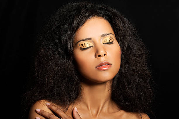 istock Attractive woman with abstract make up 459110809