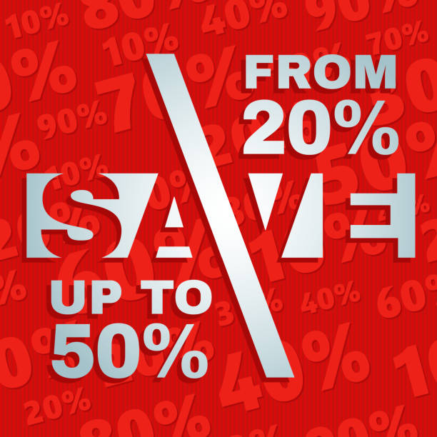 istock Red 3D vector text of sale discount price offer 459116675