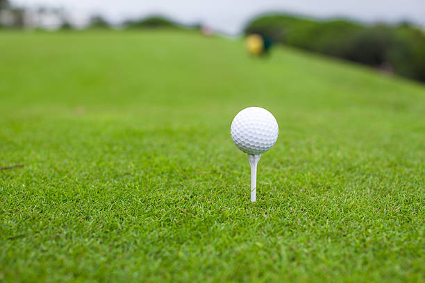 istock Ball on tee in a beautiful golf club 459117589