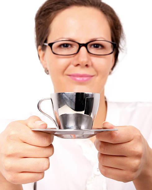 istock Businesswoman with cup of coffee 459119629