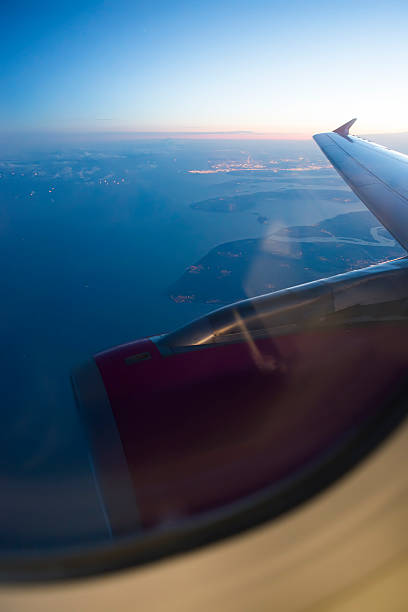 istock Night view Out Of Airplane 459124379