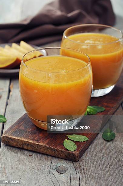 Mango Smoothie Stock Photo - Download Image Now - Blue, Brown, Cross Section