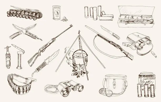 Vector illustration of hunter attributes