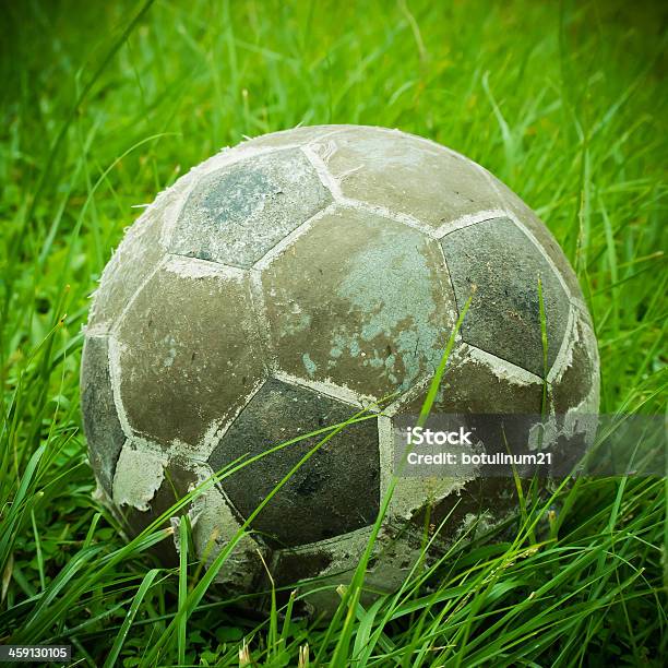 Old Ball Put On Green Grass Stock Photo - Download Image Now - Antique, Circle, Equipment