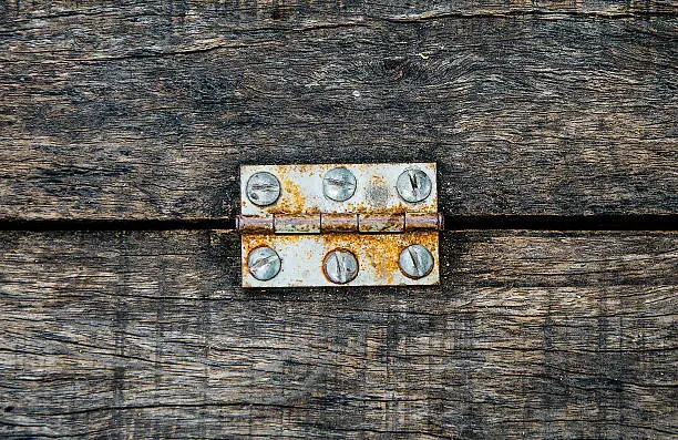 Photo of Old rusty door hinge