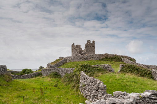 Castle on the top of the island Inisheer one of the aran island in Galway bay